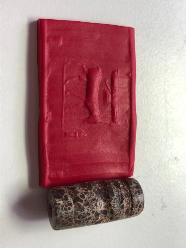 Iron Age, Achaemenid Empire cylinder seal depicting horse or donkey held by the god Ahuramazda