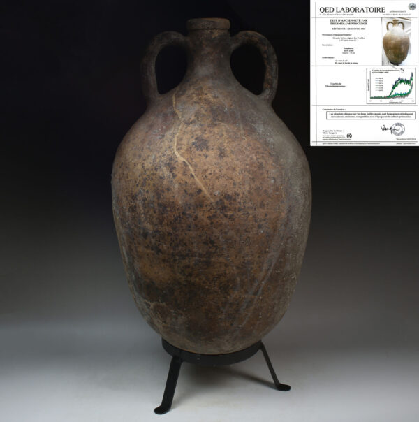 Greek amphora with painted letters